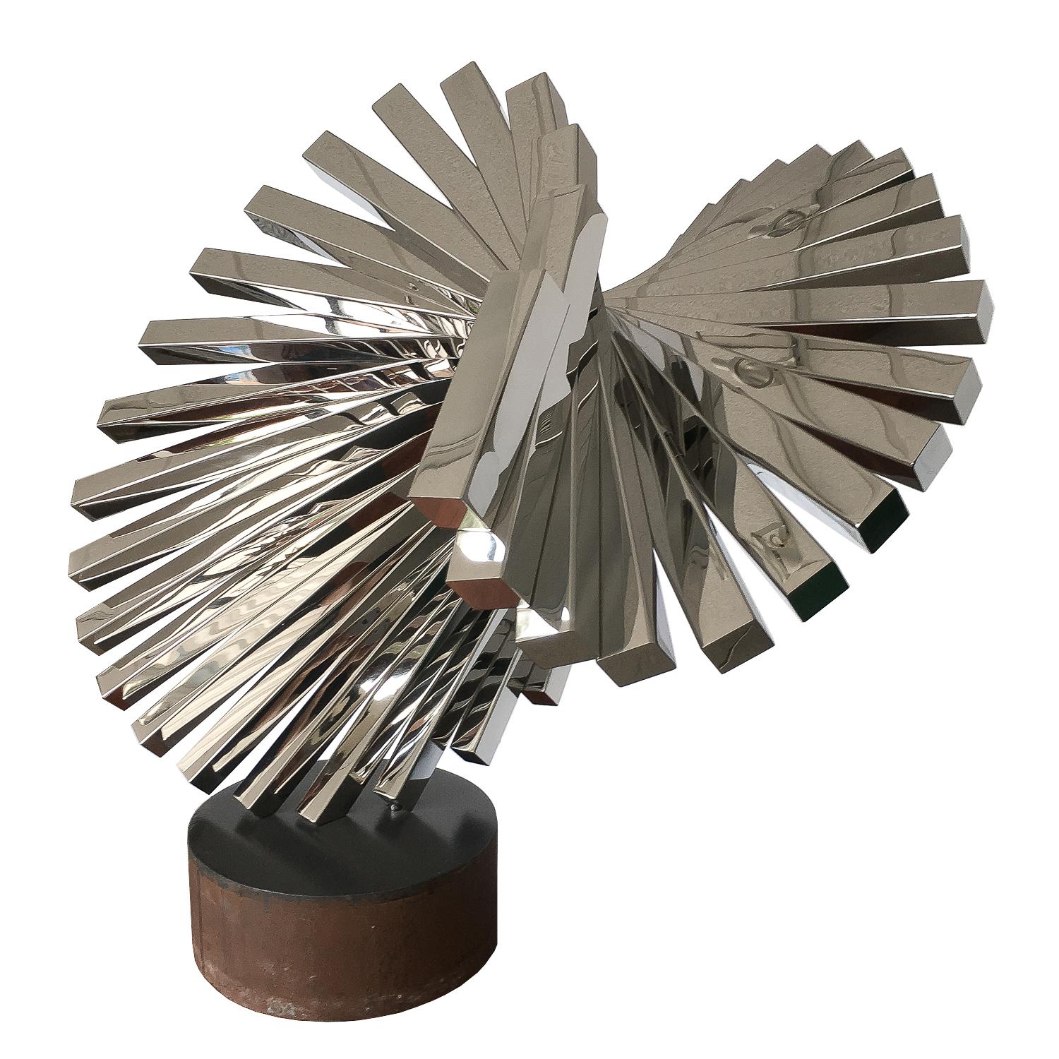David Lee Brown Abstract Stainless Steel Sculpture for United Airlines In Excellent Condition In Chicago, IL