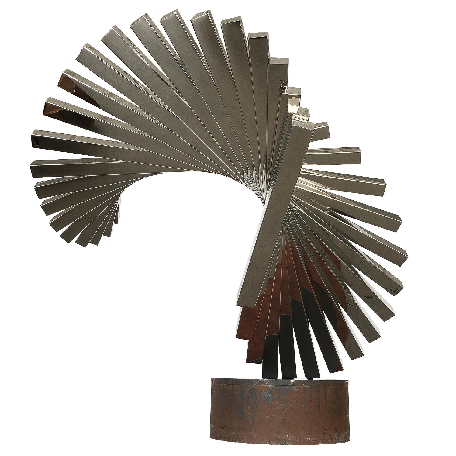 David Lee Brown Abstract Stainless Steel Sculpture for United Airlines 1