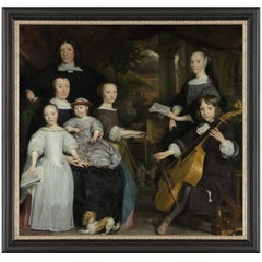 David Leeuw with Family, after Baroque Oil Painting by Abraham van den Tempel