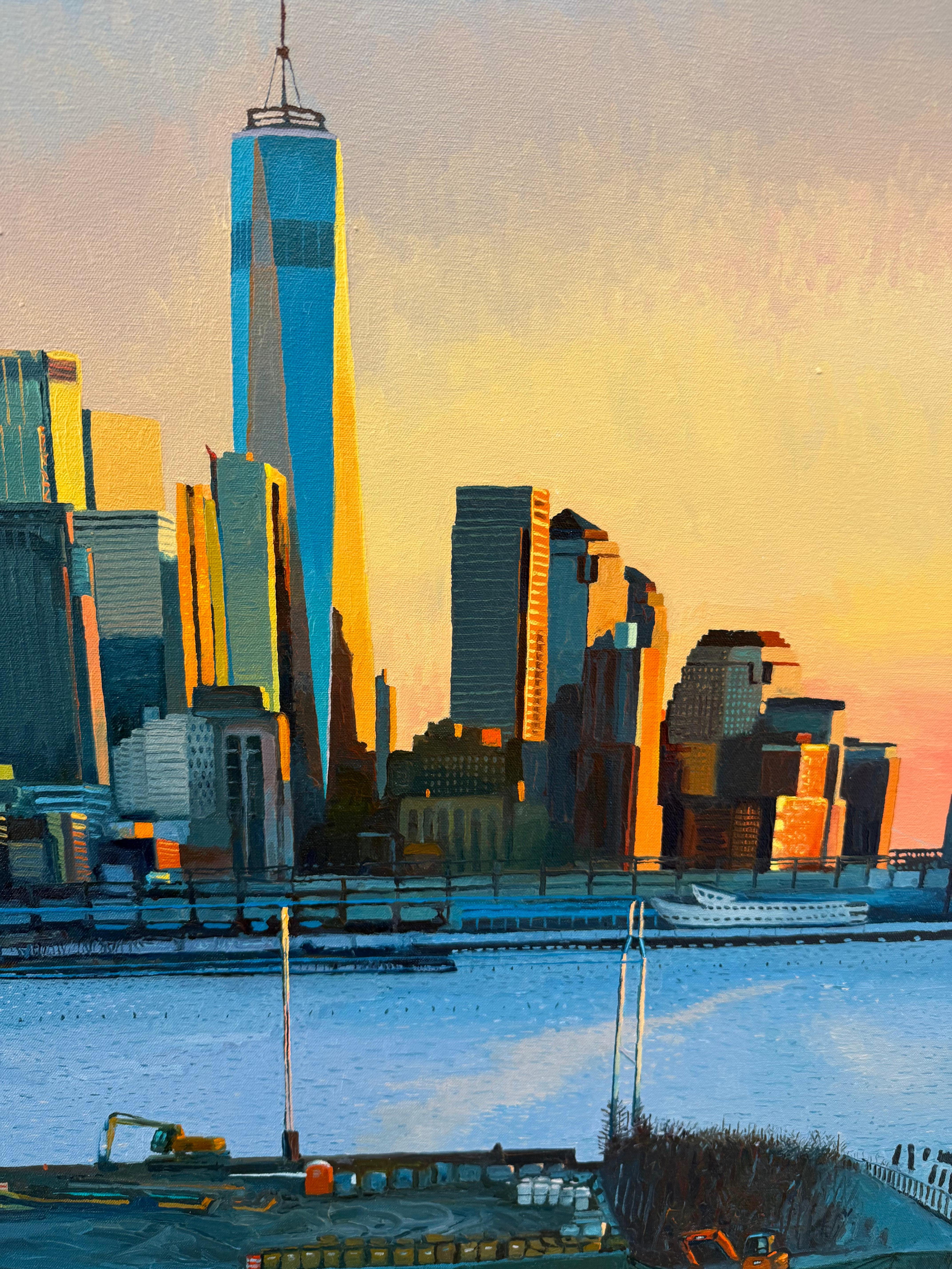 Entre Piers - Painting realista estadounidense de David Leonard