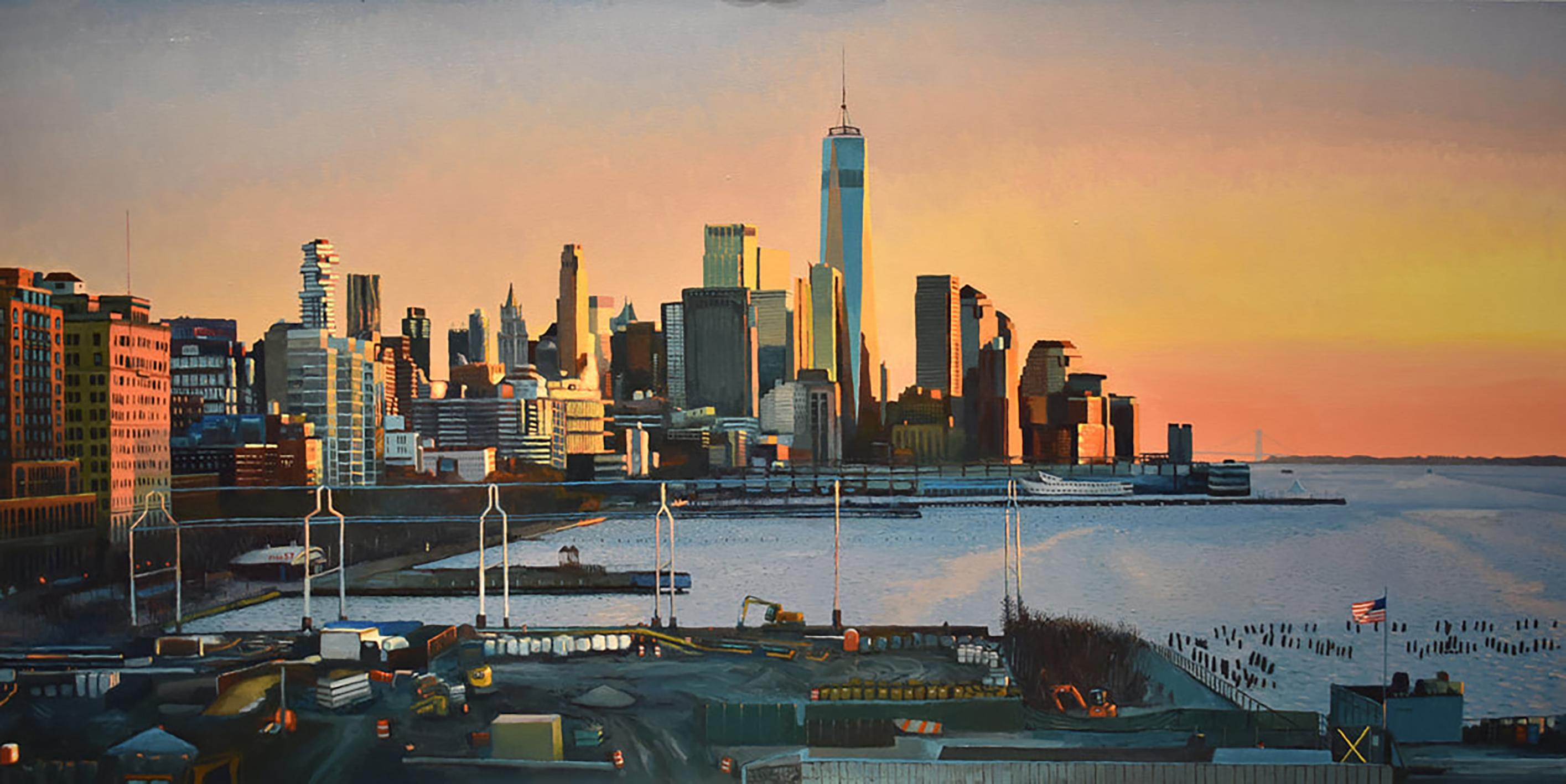Landscape Painting de David Leonard - Entre Piers