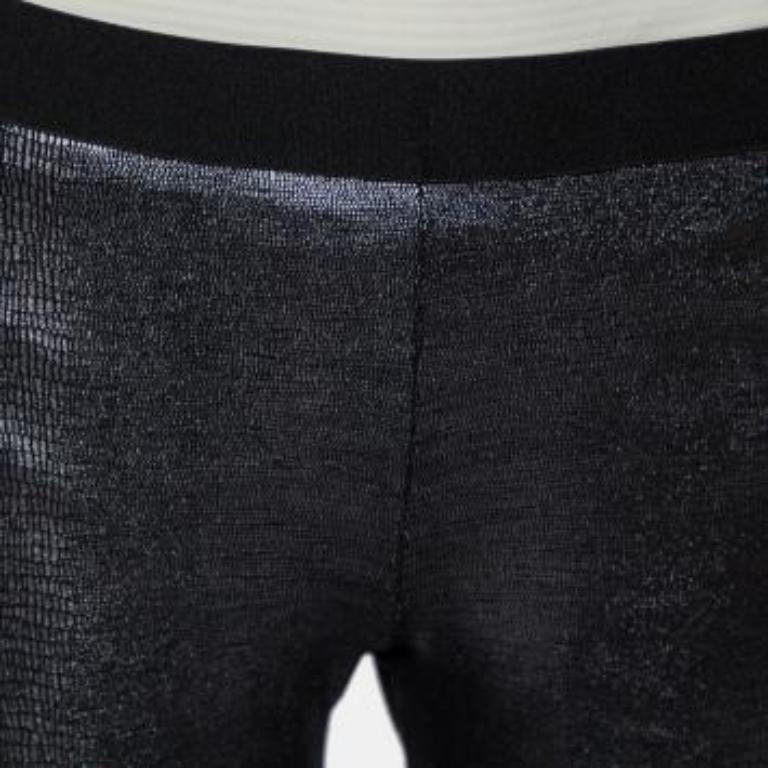 David Lerner Metallic Coated Knit Leggings L For Sale 2
