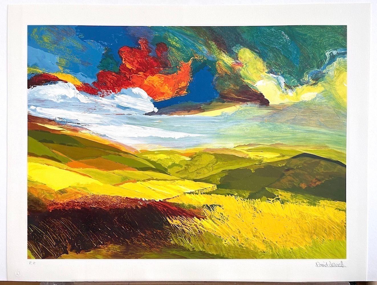 AFIRMACIÓN Litografía firmada, Paisaje abstracto, Cielo expresionista en venta 3
