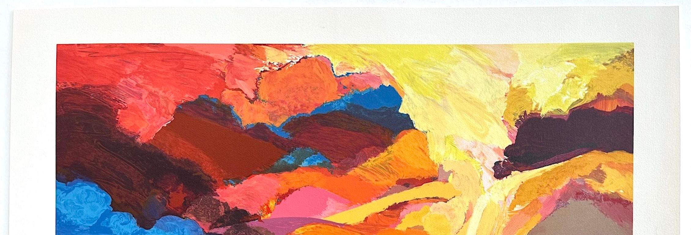 SUMMER RUSH Litografía firmada, Serie Jardín Sagrado, Paisaje abstracto en venta 1