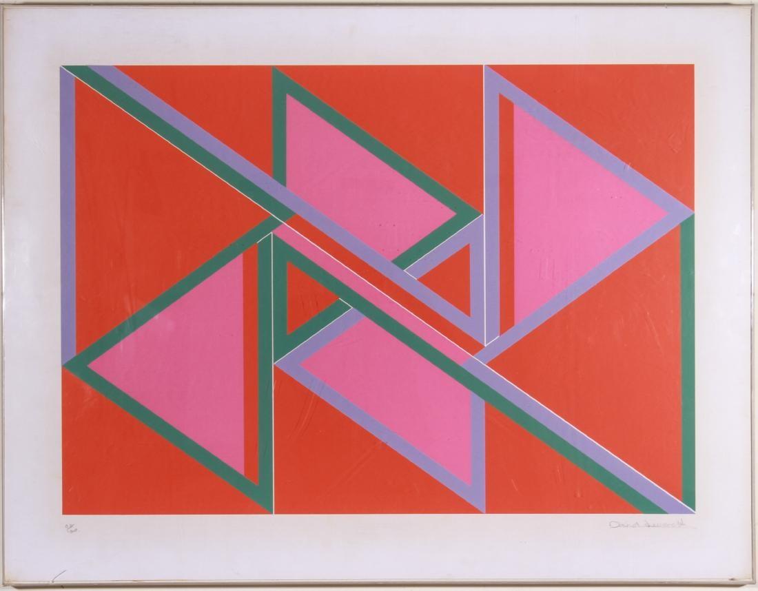 David Leverett Untitled Serigraph Artwork in Pink and Red In Good Condition In Locust Valley, NY