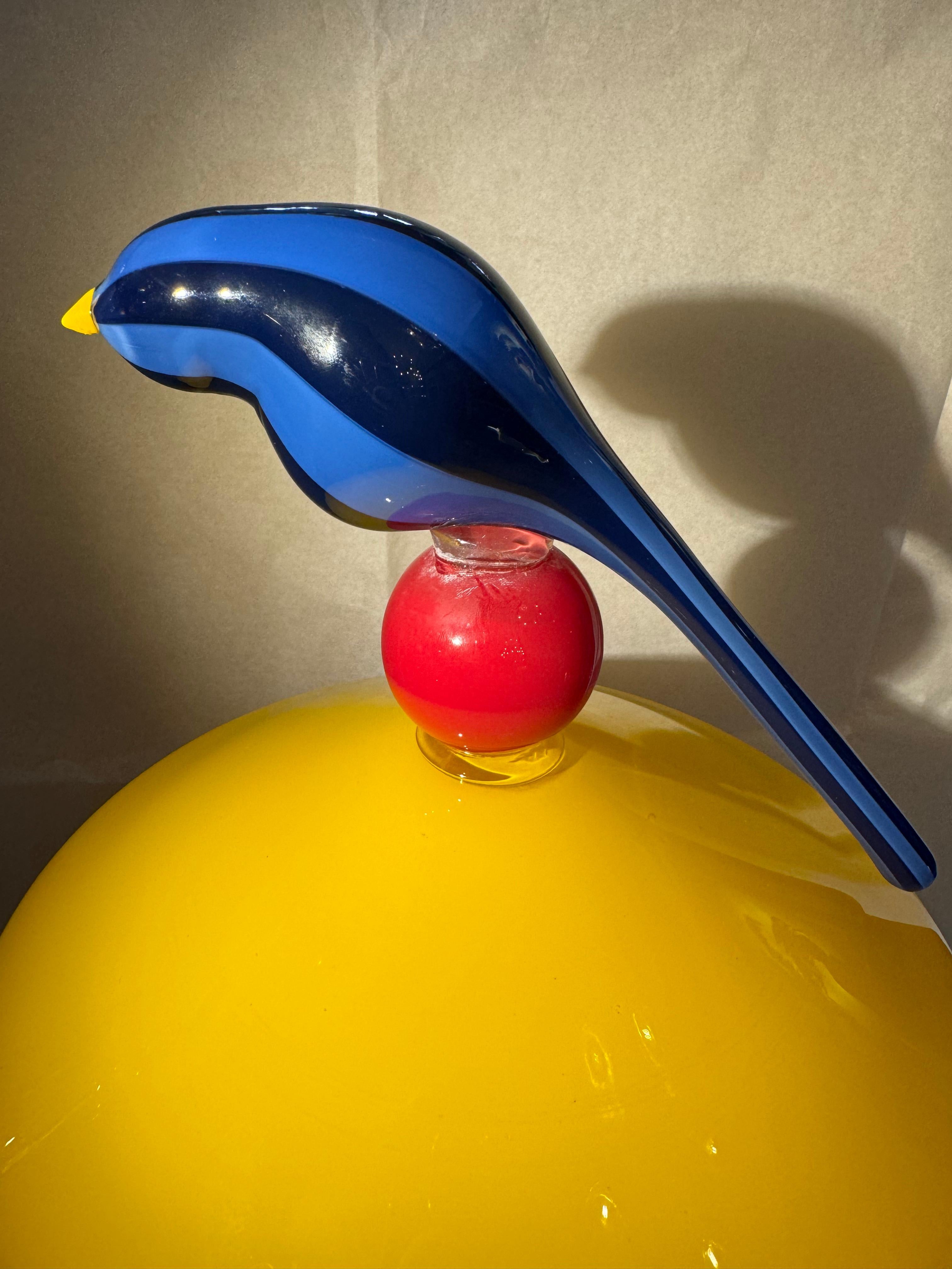 David Levi's Bird Jar Glass, Vaso in vetro d'arte contemporanea del XX secolo americano in vendita 1
