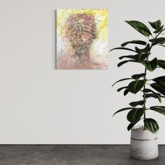 „Porträt eines alten Mannes, zeitgenössisches Porträt Naturfarben Öl auf Leinwand von Leviathan