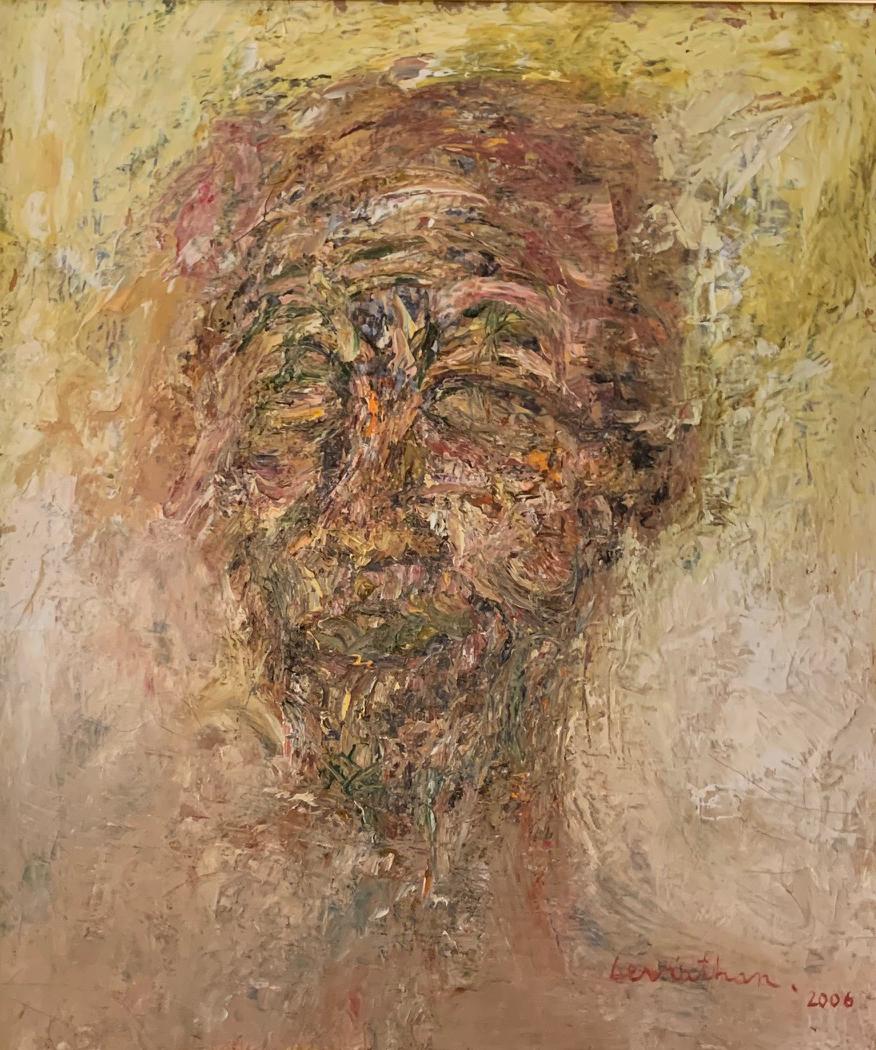 David Leviathan Figurative Painting - 'Portrait Of An Old Man’ Contemporary  Natural Colors Oil On Canvas By Leviathan