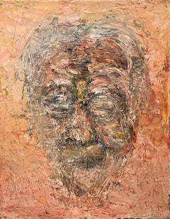 „Porträt eines Mannes“  Zeitgenössisches abstraktes Ölgemälde auf Leinwand von Leviathan