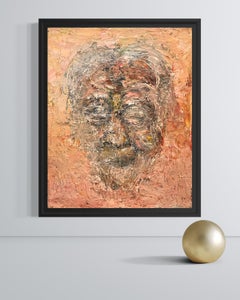 „Porträt eines Mannes“ Zeitgenössisches abstraktes Ölgemälde auf Leinwand von Leviathan