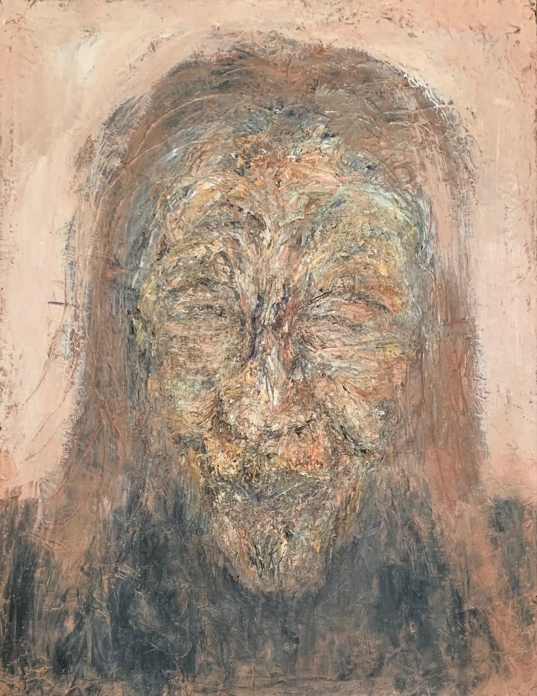 David Leviathan Portrait Painting - 'Portrait Of An Old Woman'  Contemporary, Natural, Oil/ Canvas By Leviathan