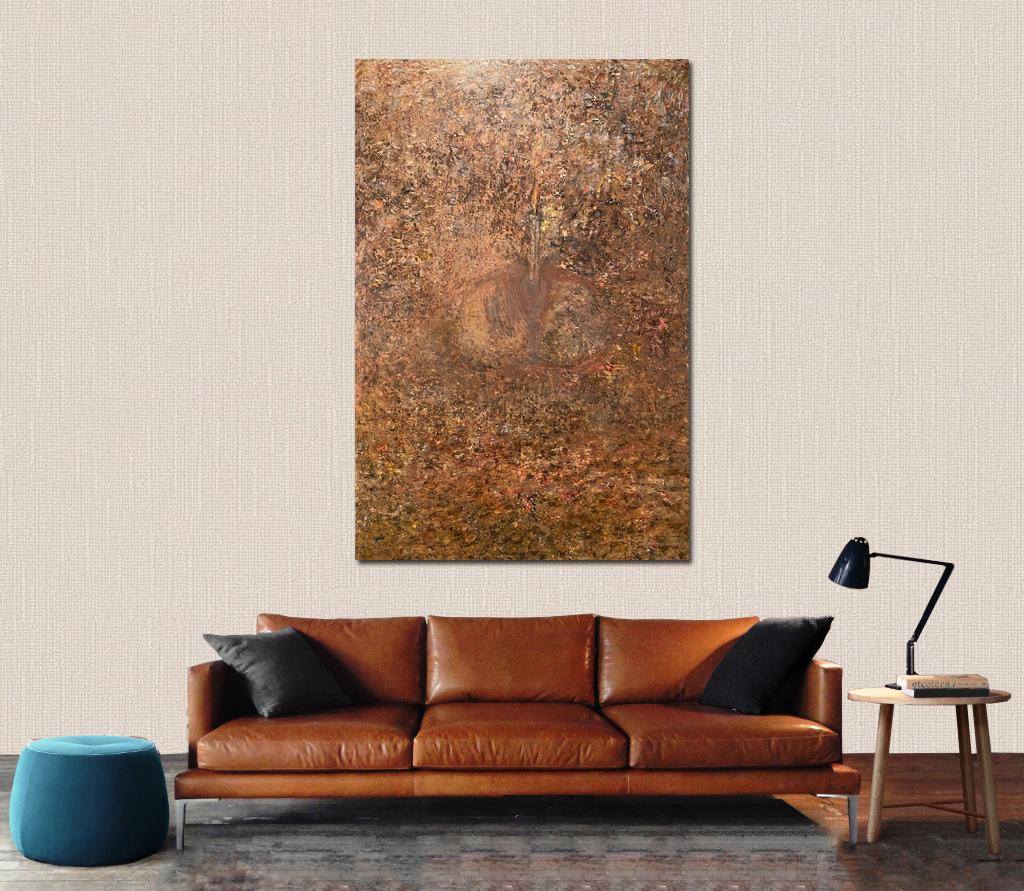 ‘The Flame’  Contemporary Large Abstract 2004 On Canvas By Leviathan  - Painting by David Leviathan