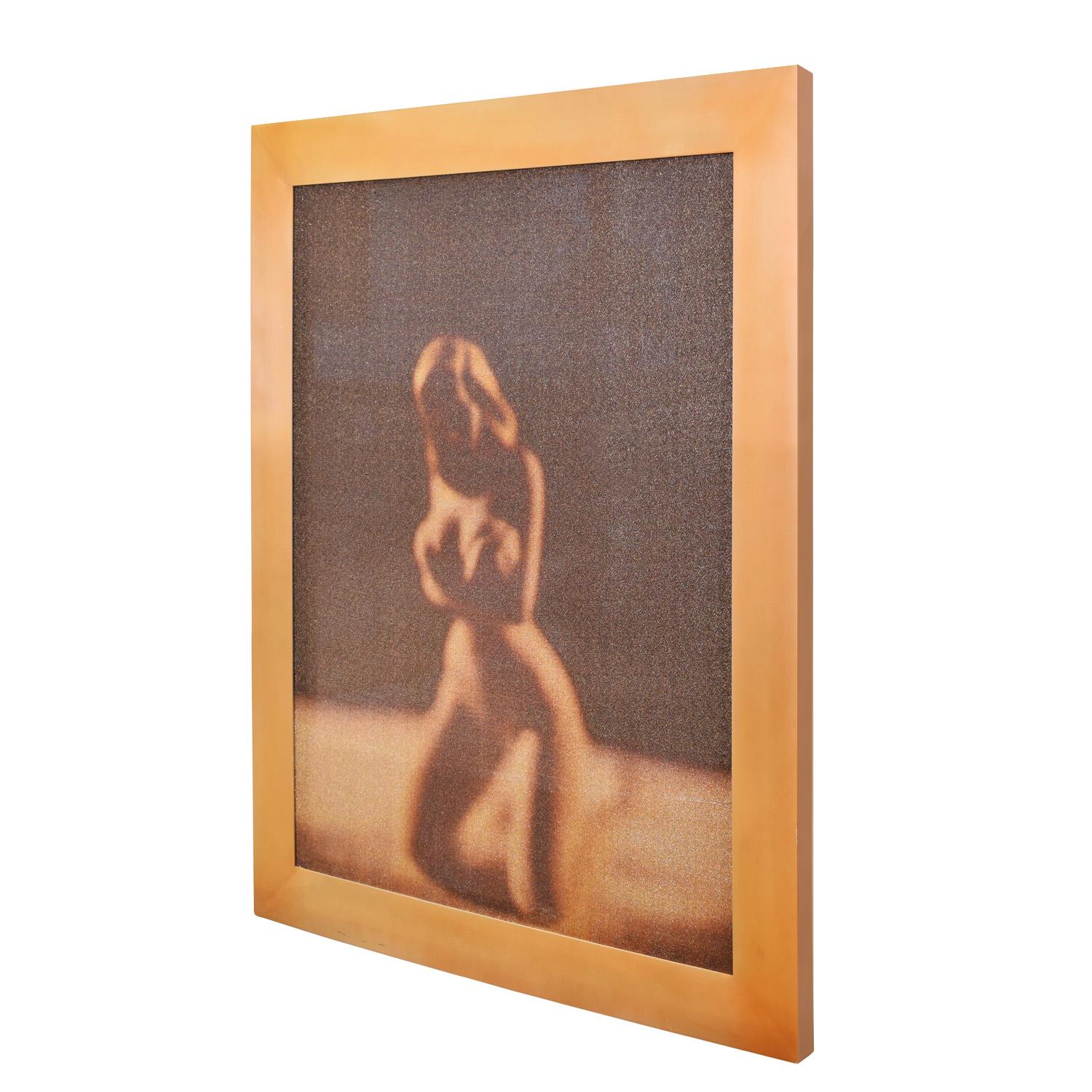 One-of-a-kind photograph from the Desire series, Scanamural on Copper Lame in a custom copper frame, unique variation outside the edition, by David Levinthal, American 1991. Authentication and valuation by the artist accompanies this unique work.