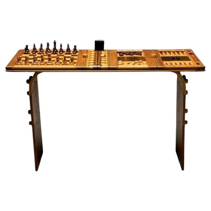 David Levy, American Studio, Mid-Century Modern, Game Table, Parquetry