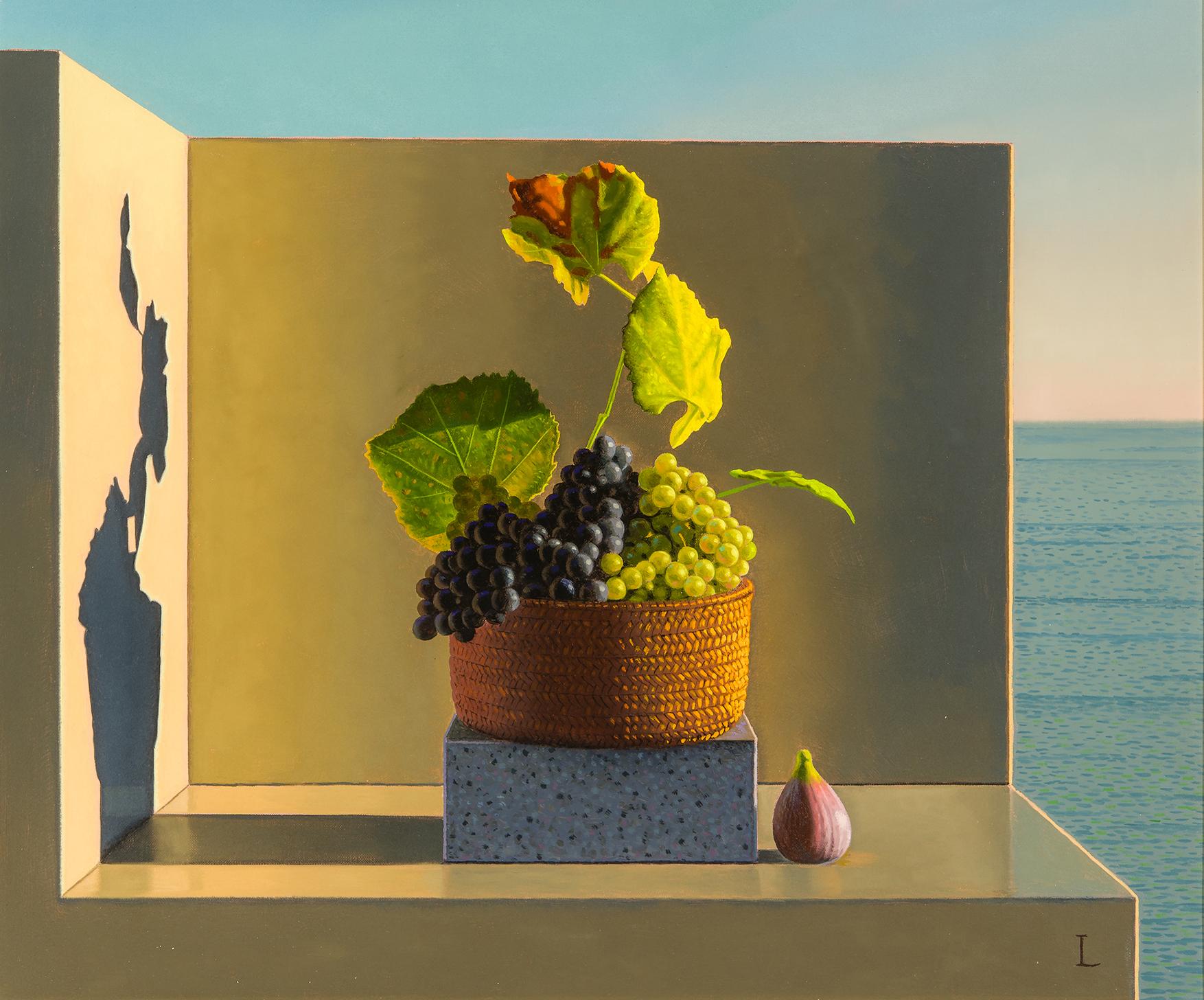 David Ligare Still-Life Painting - Offering: Grapes & Fig