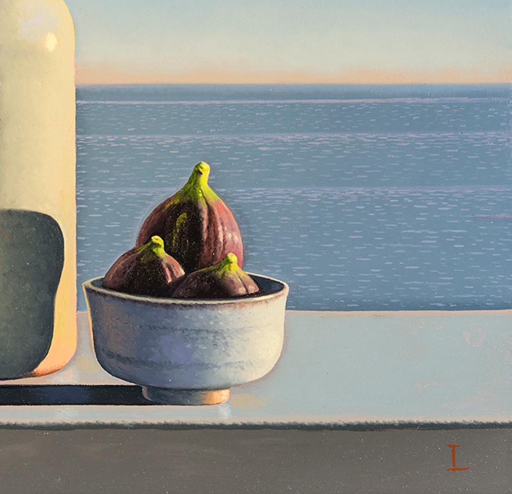 Still Life with Figs and Rose  - Painting by David Ligare