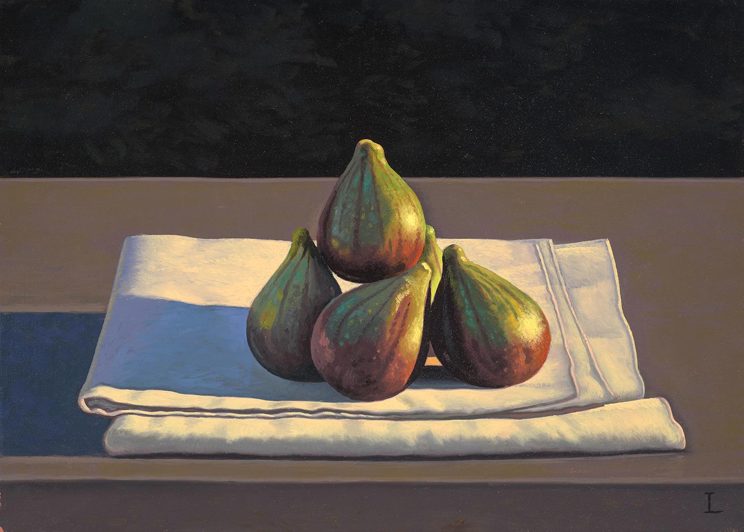 David Ligare Still-Life Painting - Still Life with Figs on Cloth 