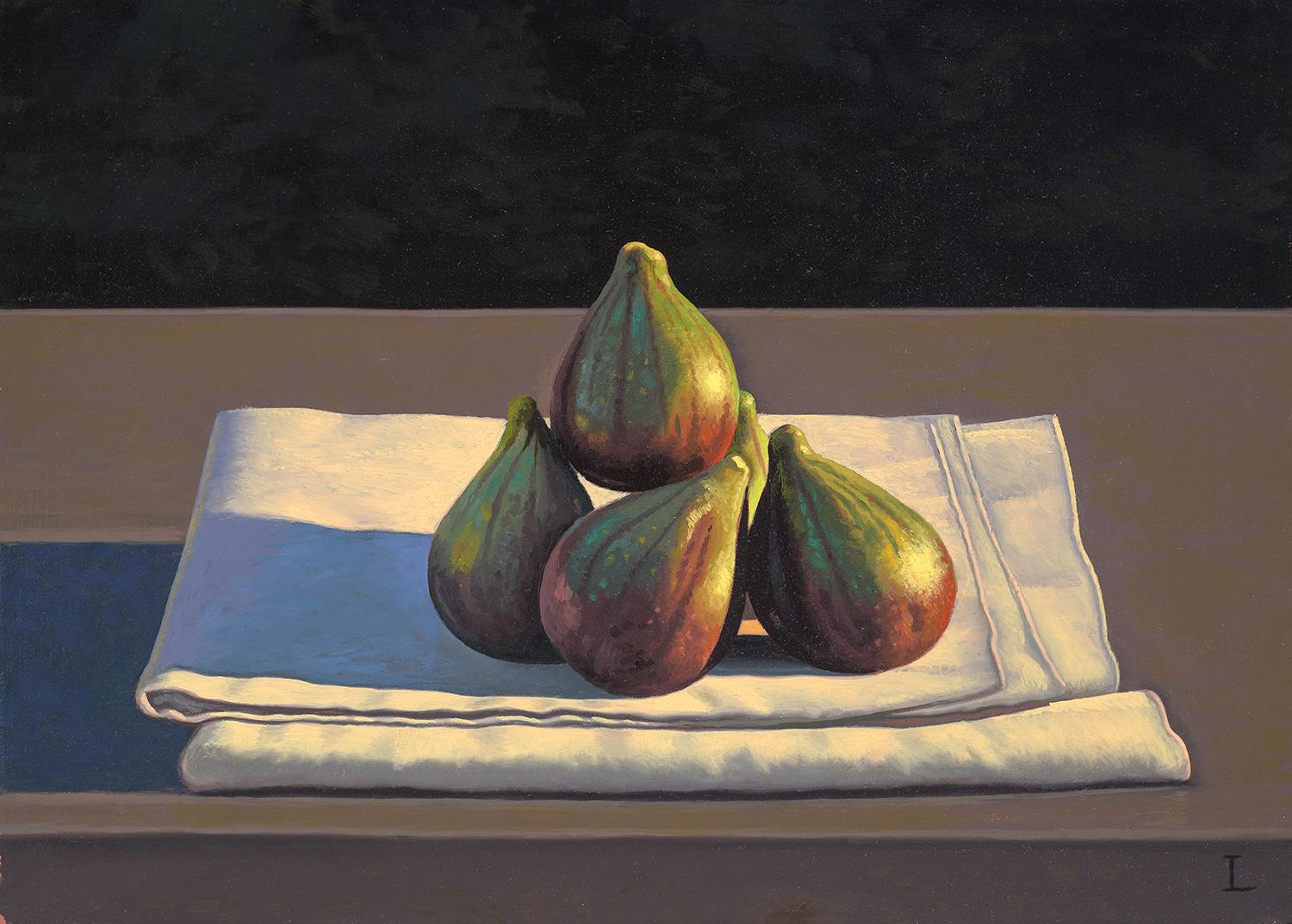 Still-Life Painting di David Ligare - Natura morta con fichi su tela