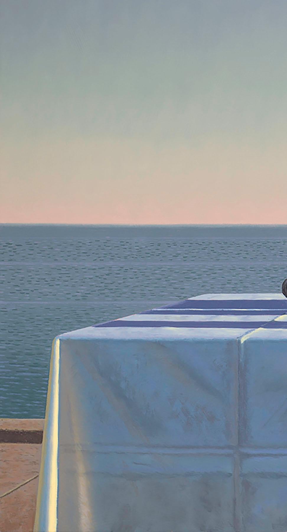 Stillleben mit Früchten, Granatapfeln und Rosen – Painting von David Ligare