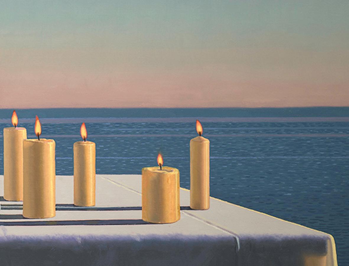 Still Life with Polykleitian Head and Candles (Idea)  - Painting by David Ligare