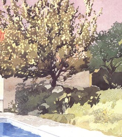 La Piscine/The Pool at Le Trayas, 1983 Contemporary Print Diptych