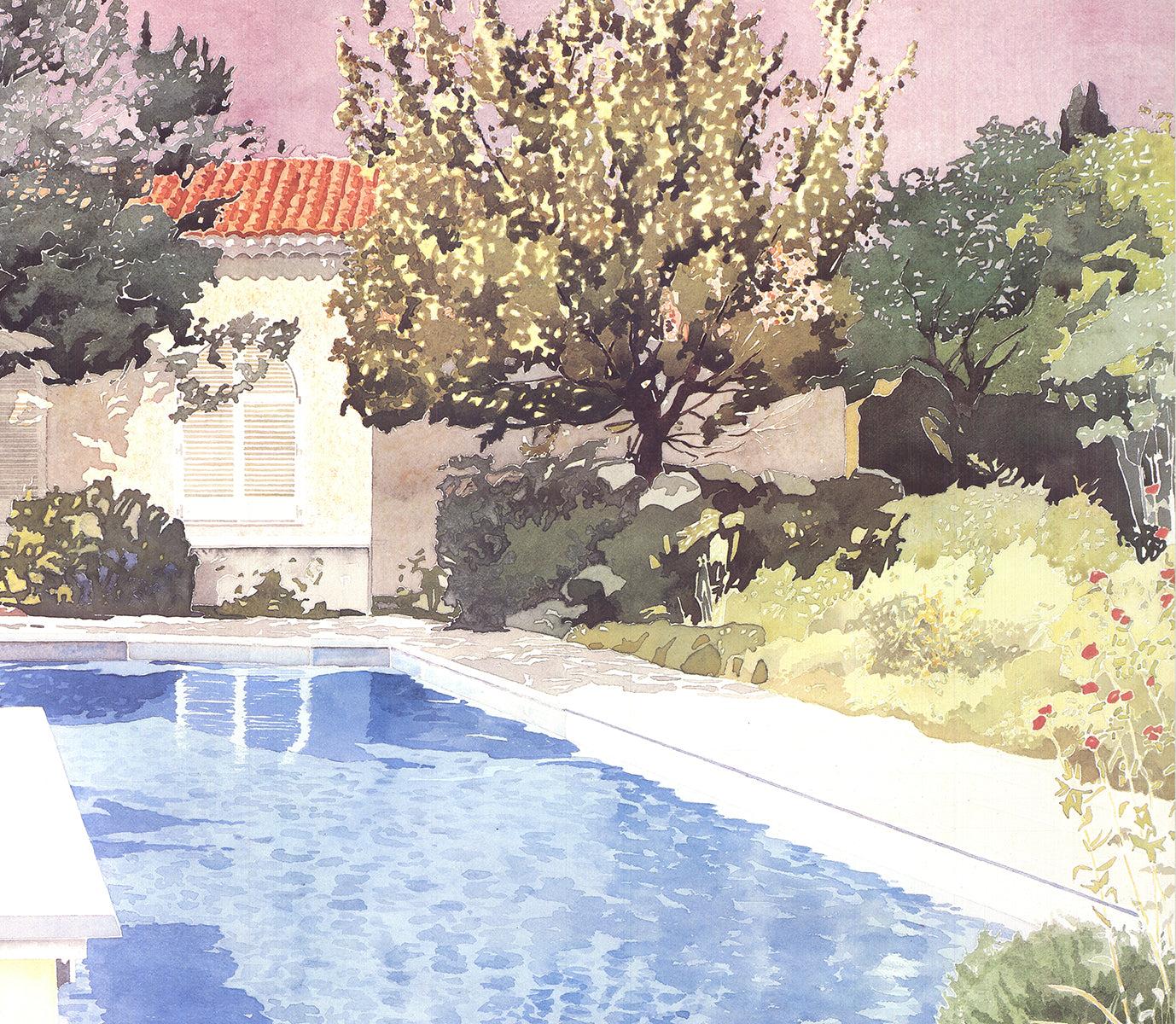 La Piscine/La Piscina de Le Trayas - Print Contemporáneo de David Lingwood