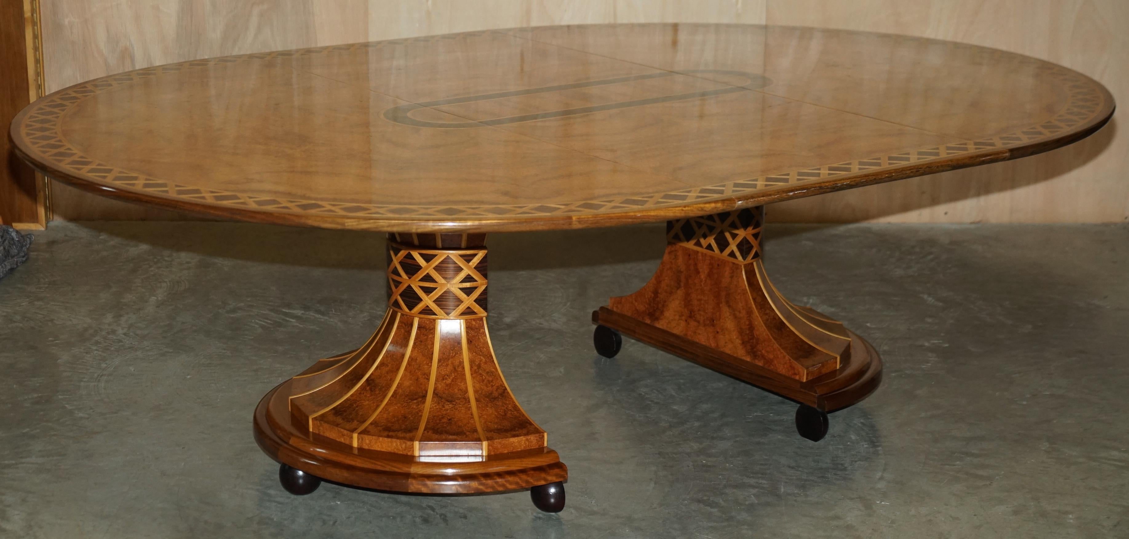 David Linley Custom Commission Round to Oval Extending Dining Table 5