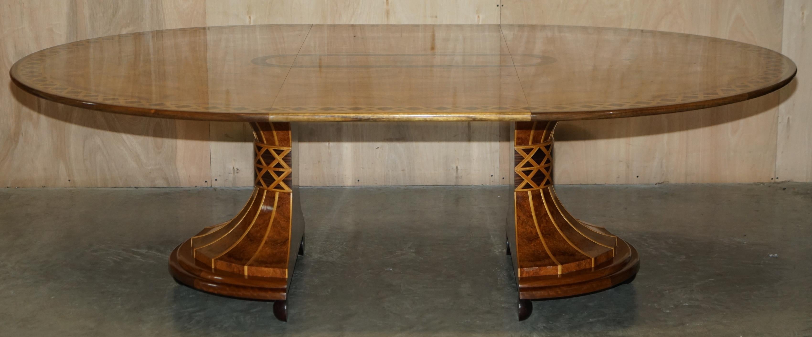 David Linley Custom Commission Round to Oval Extending Dining Table 6