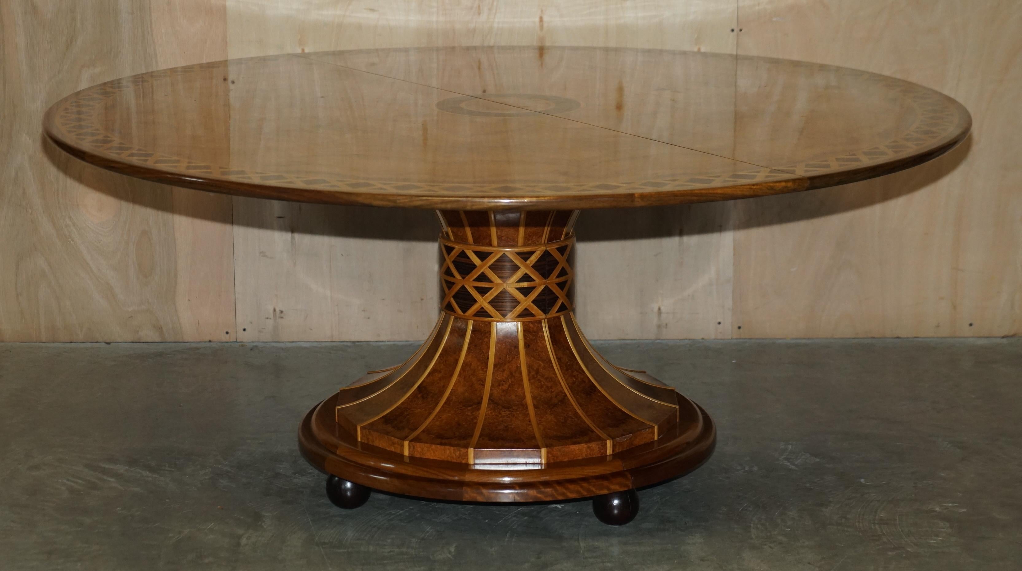 Art Deco David Linley Custom Commission Round to Oval Extending Dining Table