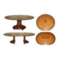 David Linley Custom Commission Round to Oval Extending Dining Table