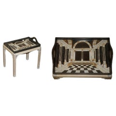 DAVID LINLEY PERSPECTIVE TRAY TABLE WiTH ITALIAN MOSAIC TILE STYLE FINISH