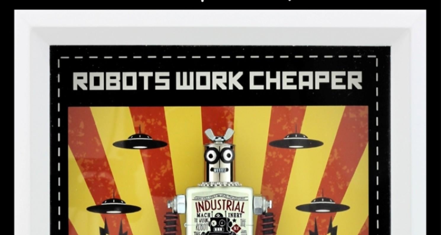 „Robots Work Cheaper“ (2024) von David Lipson, Original Skulptur in Mischtechnik im Angebot 7
