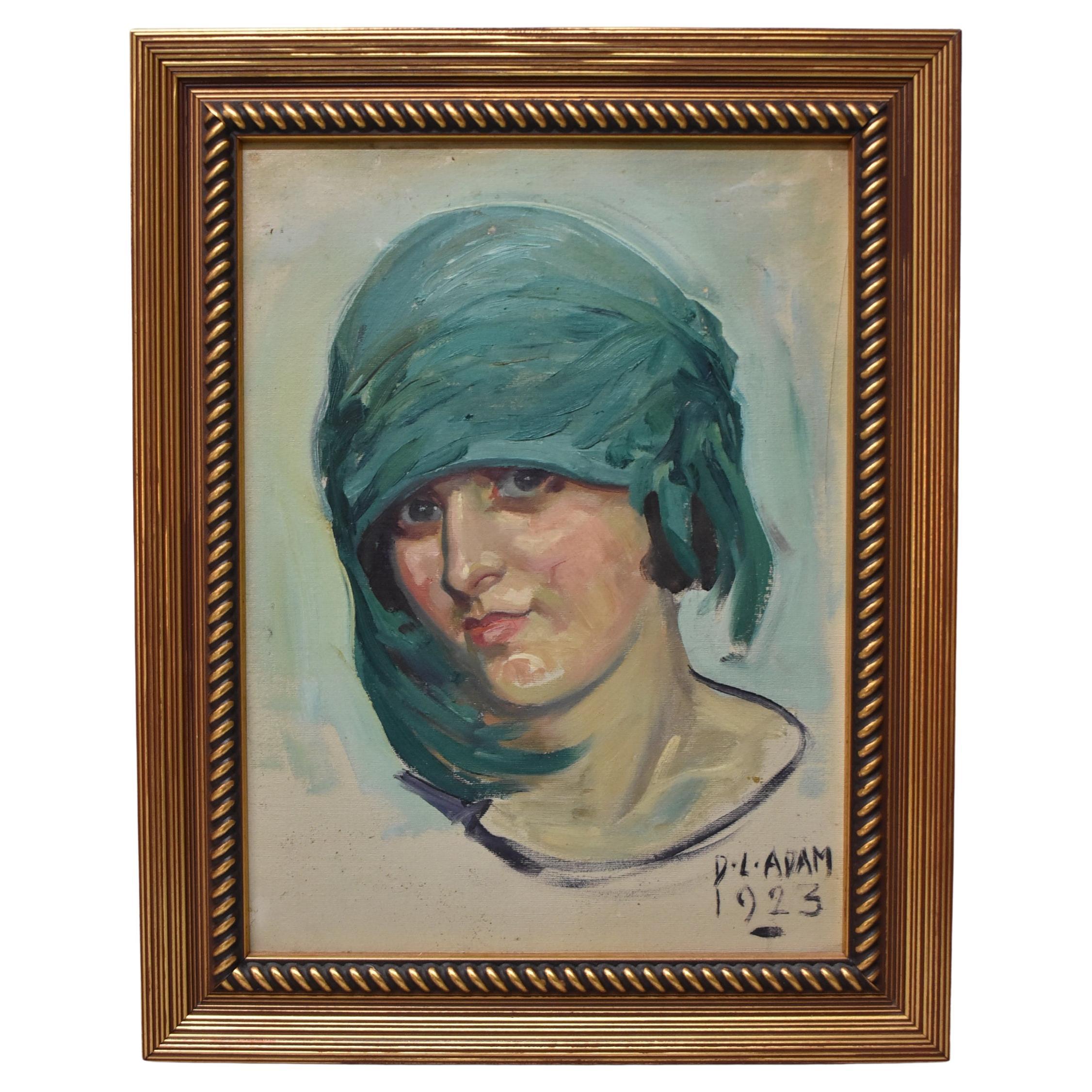 David Livingston Adam (1883-1924) Oil Painting, Portrait of a Lady.