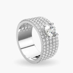 David locco Diamonds Sustainable 18K White Gold First Lady Ring Elegance