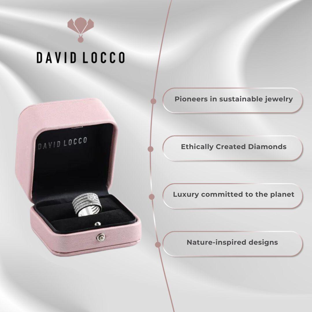 David locco Diamonds Sustainable 18K White Gold First Lady Ring Elegance In New Condition For Sale In VALDEMORO, ES