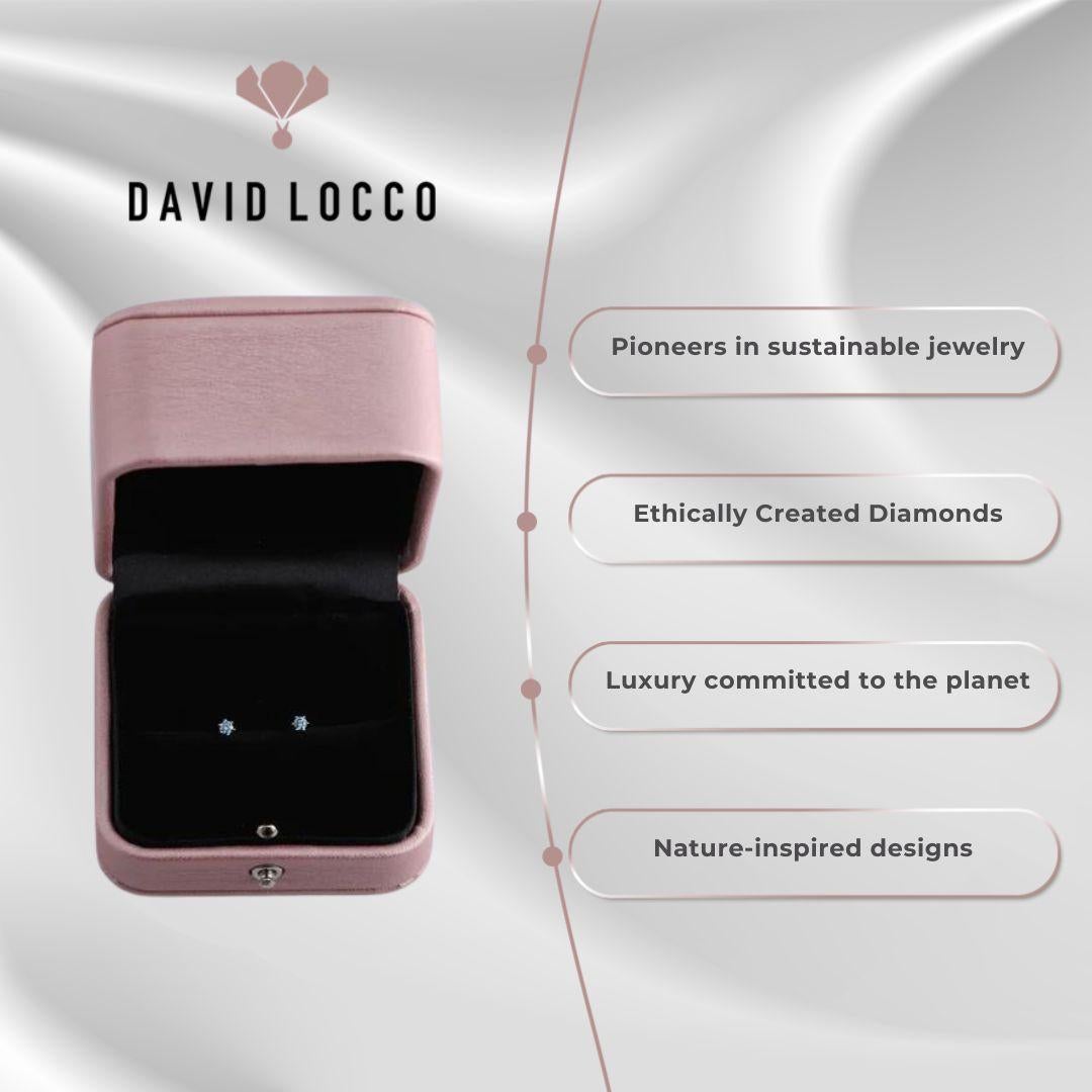 Artist David Locco Earrings 5C Sustainable Gloss  Timeless Rose Gold Diamonds 0.40ct For Sale