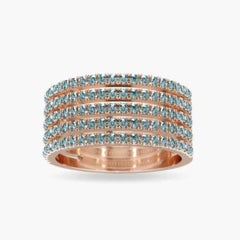 David Locco Rose Gold Heritage Five Ring 18K sustainable gold Blue Diamond