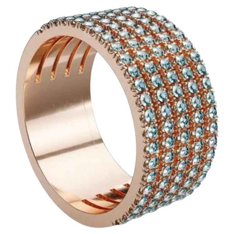 David Locco Rose Gold Heritage Five Ring 18K sustainable gold Blue Diamond For Sale