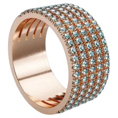 David Locco Rose Gold Heritage Five Ring 18K nachhaltiges Gold Blau Diamant