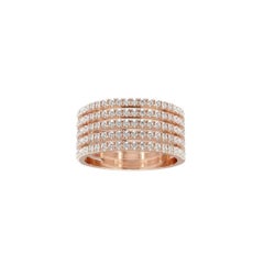 David Locco Rose Gold Heritage Five Ring 18K sustainable gold Colorless Diamond