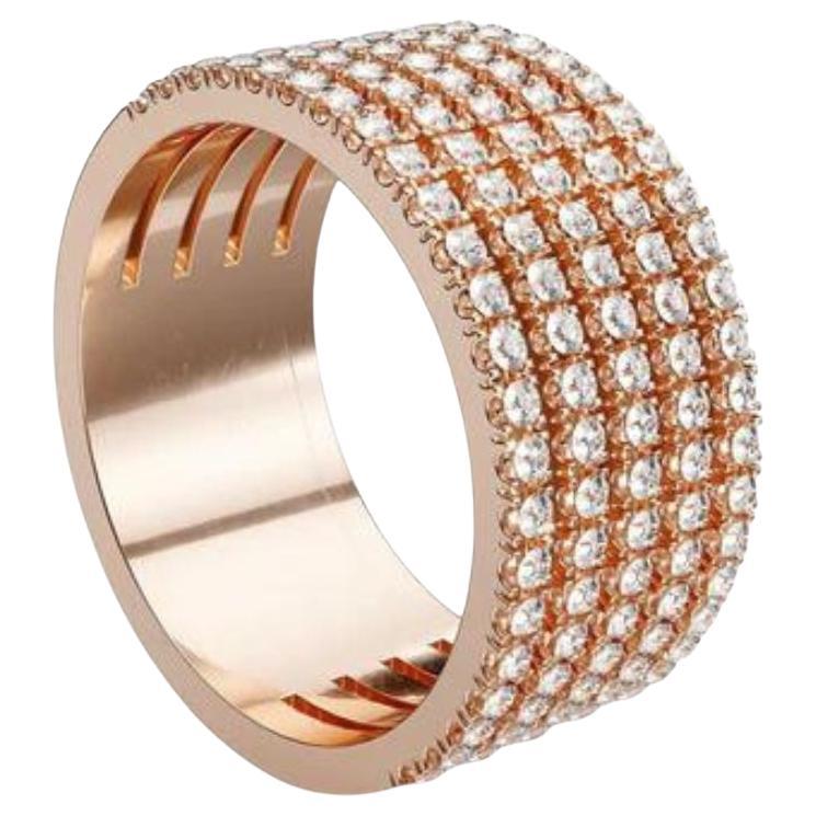 David Locco Rose Gold Heritage Five Ring 18K sustainable gold Colorless Diamond