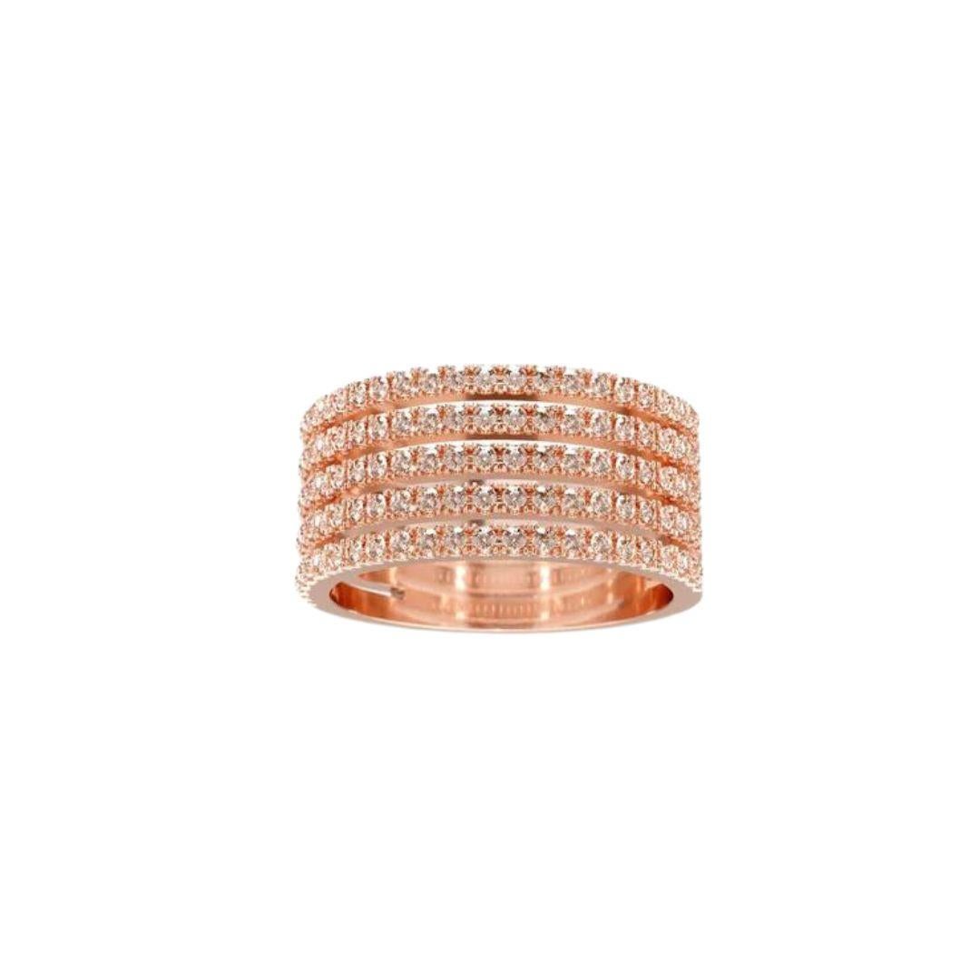 Sumptuous ring, which has its inspiration in the dream pursued by David Locco Diamonds through its sustainable diamonds. Five rails draw a memorable beam of light symbolizing the clean origin of the firm's jewelry.

An elegant design, with fine