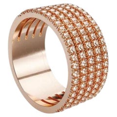David Locco Bague Heritage à cinq anneaux en or rose 18 carats et diamants roses durables