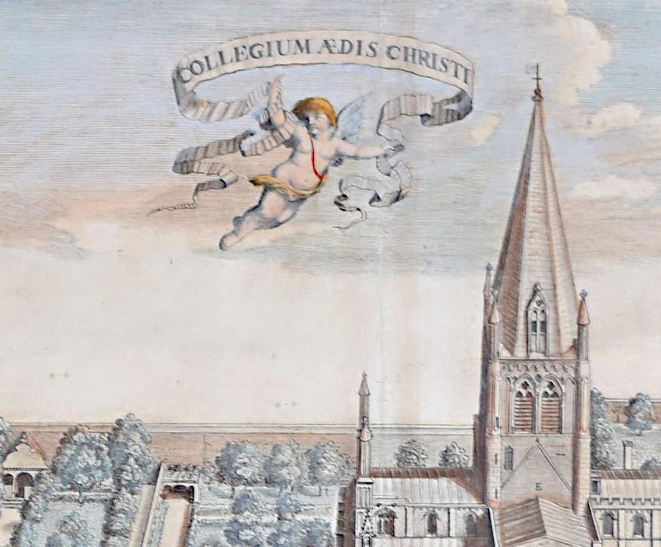Christ Church, Oxford 1675 hand-coloured engraving by David Loggan For Sale 3