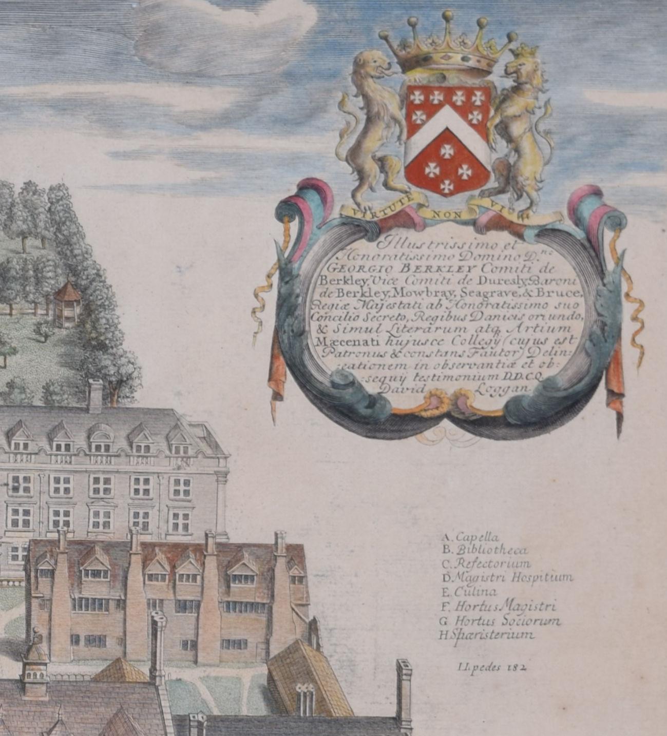 Christ's College, Cambridge 1690 gravure de David Loggan en vente 3