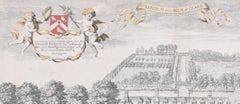 Clare College, Cambridge 1690 aerial view engraving by David Loggan
