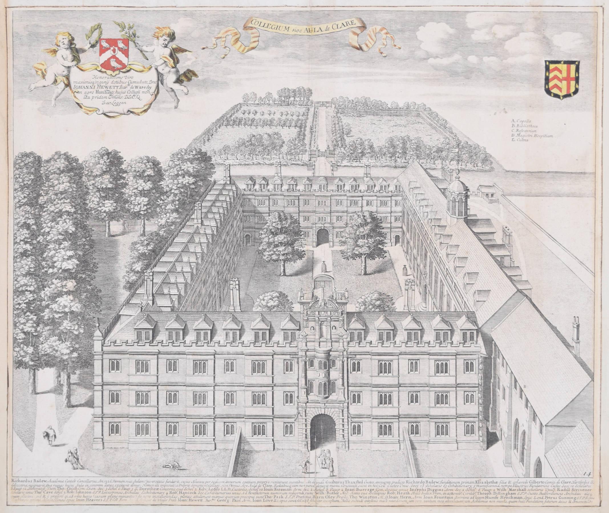 To see our other views of Oxford and Cambridge, scroll down to "More from this Seller" and below it click on "See all from this Seller" - or send us a message if you cannot find the view you want.

David Loggan (1634 - 1692)
Clare College,
