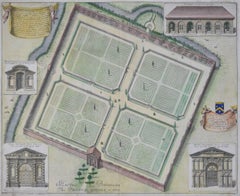 David Loggan Botanic Gardens Oxford Engraving 1675