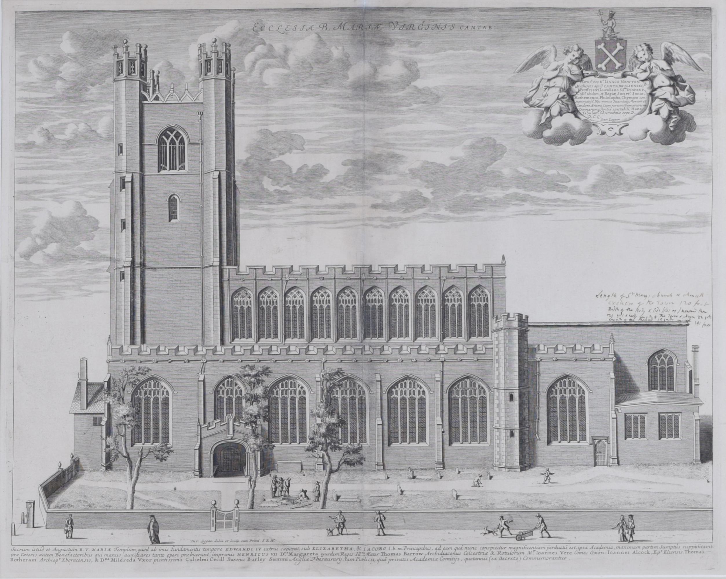 David Loggan: Gravur der großen St. Mary's Church der Cambridge University, 1690