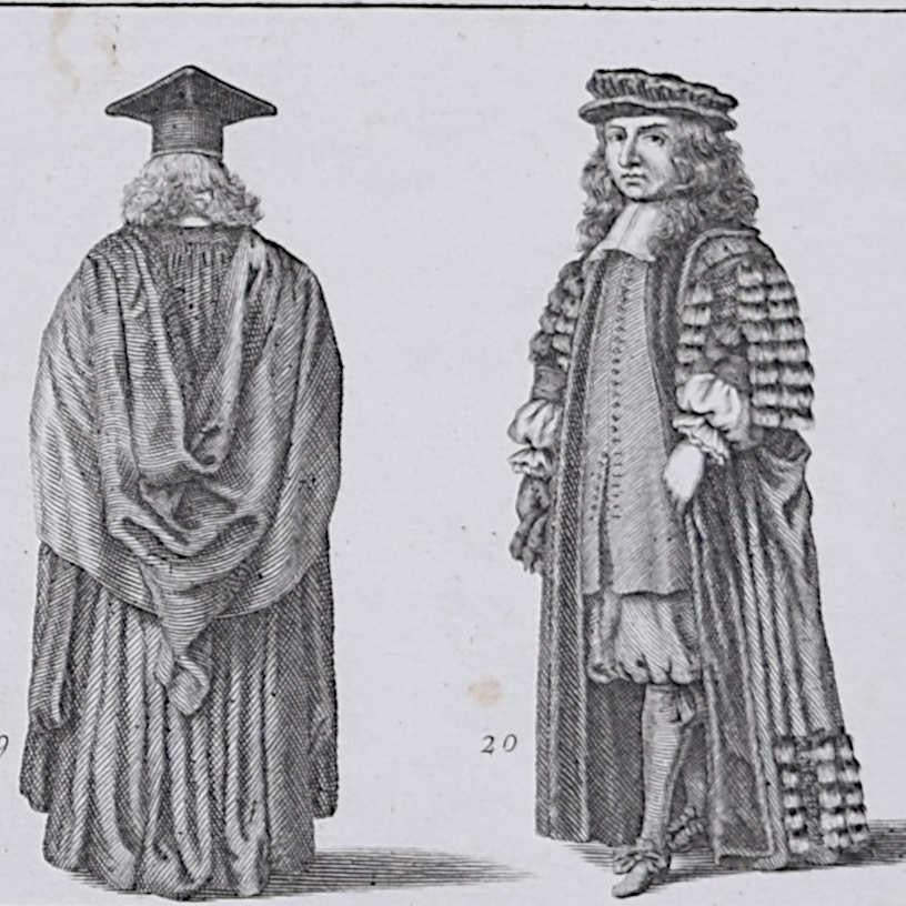 Gravure de David Loggan, Habitus Acamedici à Universitate Oxoniensi en vente 2